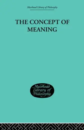Hill |  The Concept of Meaning | Buch |  Sack Fachmedien