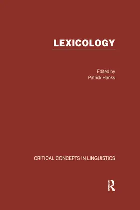 Hanks |  Lexicology:Crit Con Linguis Vo | Buch |  Sack Fachmedien