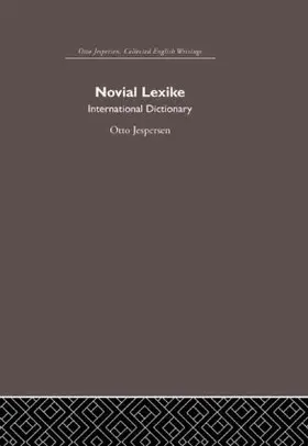 Jespersen |  Novial Lexike | Buch |  Sack Fachmedien