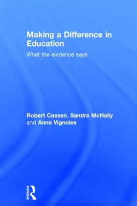 Cassen / McNally / Vignoles |  Making a Difference in Education | Buch |  Sack Fachmedien