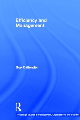 Callender | Efficiency and Management | Buch | 978-0-415-54123-7 | sack.de