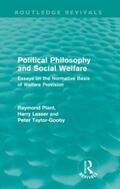 Plant / Taylor-Gooby / Lessor |  Political Philosophy and Social Welfare | Buch |  Sack Fachmedien