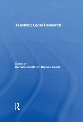 Bintliff / Alford | Teaching Legal Research | Buch | 978-0-415-58087-8 | www.sack.de