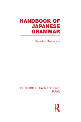 Henderson |  Handbook of Japanese Grammar | Buch |  Sack Fachmedien