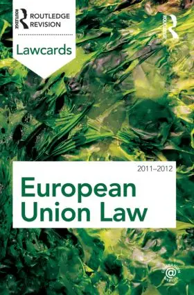Routledge |  European Union Lawcards 2011-2012 | Buch |  Sack Fachmedien