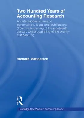 Mattessich |  Two Hundred Years of Accounting Research | Buch |  Sack Fachmedien