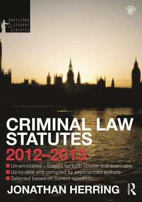 Herring | Criminal Law Statutes 2012-2013 | Buch | 978-0-415-63382-6 | sack.de