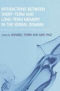 Thorn / Page |  Interactions Between Short-Term and Long-Term Memory in the Verbal Domain | Buch |  Sack Fachmedien