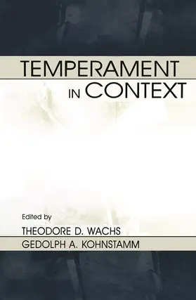 Wachs / McCrae / Kohnstamm |  Temperament in Context | Buch |  Sack Fachmedien