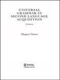 Thomas |  Universal Grammar in Second-Language Acquisition | Buch |  Sack Fachmedien