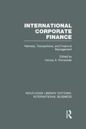 Poniachek |  International Corporate Finance (RLE International Business) | Buch |  Sack Fachmedien