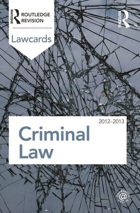 Routledge |  Criminal Lawcards 2012-2013 | Buch |  Sack Fachmedien