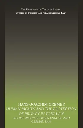 Cremer |  Human Rights and the Protection of Privacy in Tort Law | Buch |  Sack Fachmedien