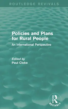 Cloke |  Policies and Plans for Rural People (Routledge Revivals) | Buch |  Sack Fachmedien