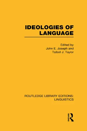 Joseph / Taylor |  Ideologies of Language | Buch |  Sack Fachmedien