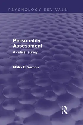 Vernon |  Personality Assessment (Psychology Revivals) | Buch |  Sack Fachmedien