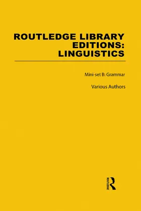 Various |  Routledge Library Editions: Linguistics Mini-set B: Grammar | Buch |  Sack Fachmedien