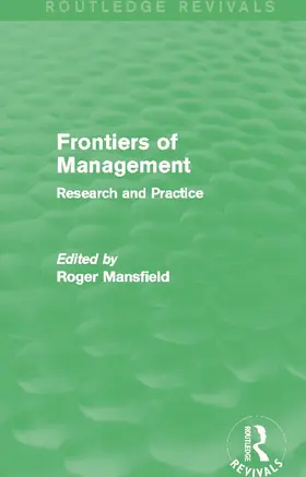 Mansfield |  Frontiers of Management (Routledge Revivals) | Buch |  Sack Fachmedien