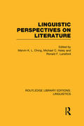 Ching / Haley / Lunsford |  Linguistic Perspectives on Literature | Buch |  Sack Fachmedien