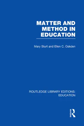 Sturt | Matter and Method in Education | Buch | 978-0-415-75060-8 | www.sack.de