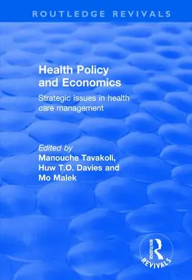 Tavakoli / Malek / Davies |  Health Policy and Economics | Buch |  Sack Fachmedien