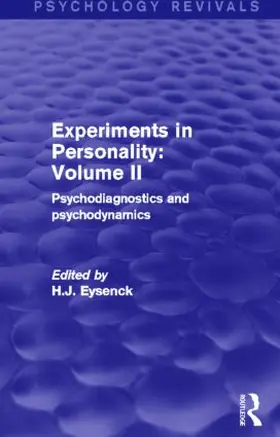 Eysenck |  Experiments in Personality | Buch |  Sack Fachmedien