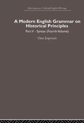 Jespersen |  A Modern English Grammar on Historical Principles | Buch |  Sack Fachmedien