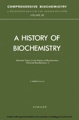 Semenza |  Selected Topics in the History of Biochemistry | eBook | Sack Fachmedien