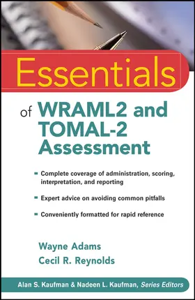 Adams / Reynolds / Fletcher-Janzen | Essentials of Wraml2 and Tomal-2 Assessment | Buch | 978-0-470-17911-6 | sack.de