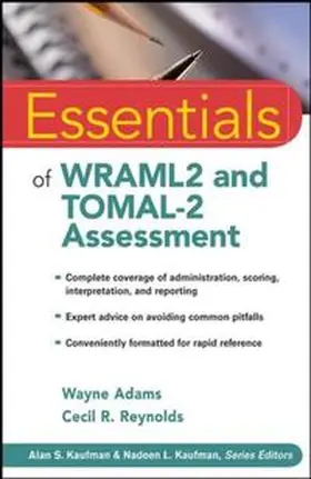 Adams / Reynolds |  Essentials of WRAML2 and TOMAL-2 Assessment | eBook | Sack Fachmedien