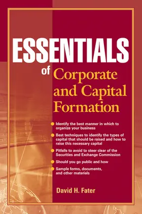 Fater | Essentials of Corporate and Capital Formation | Buch | 978-0-470-49656-5 | www.sack.de