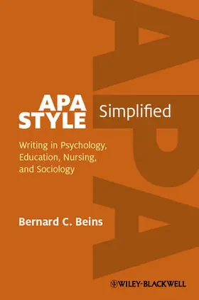 Beins | APA Style Simplified | Buch | 978-0-470-67123-8 | www.sack.de