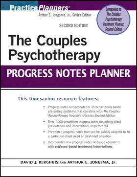 Jongsma / Berghuis | The Couples Psychotherapy Progress Notes Planner | Buch | 978-0-470-93691-7 | www.sack.de
