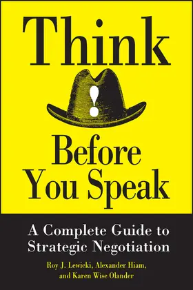 Lewicki / Hiam / Olander |  Think Before You Speak | Buch |  Sack Fachmedien