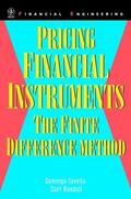 Tavella / Randall |  Pricing Financial Instruments | Buch |  Sack Fachmedien