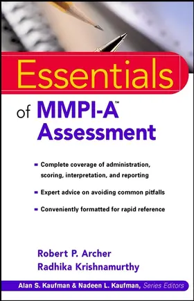 Archer / Krishnamurthy |  Essentials of MMPI-A Assessment | Buch |  Sack Fachmedien