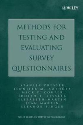 Presser / Rothgeb / Couper | Methods for Testing and Evaluating Survey Questionnaires | E-Book | sack.de