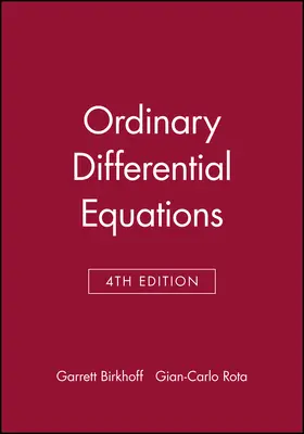 Birkhoff / Rota |  Ordinary Differential Equations | Buch |  Sack Fachmedien
