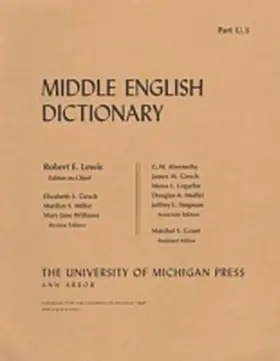 Middle English Dictionary | Buch |  Sack Fachmedien
