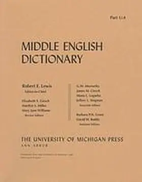  Middle English Dictionary | Buch |  Sack Fachmedien