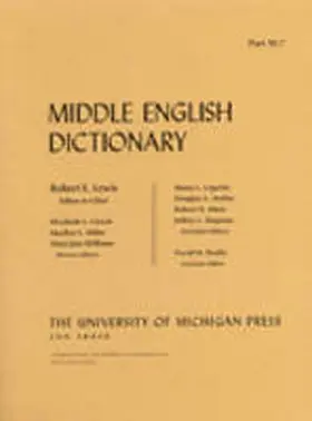  Middle English Dictionary | Buch |  Sack Fachmedien