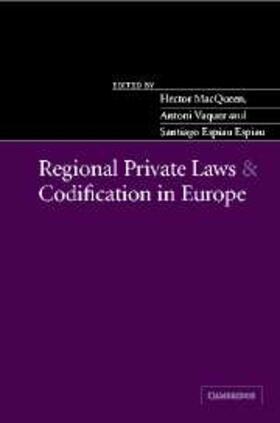 Macqueen |  Regional Private Laws and Codification in Europe | eBook | Sack Fachmedien