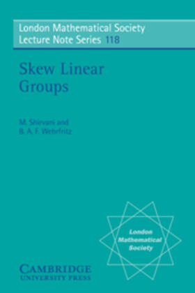 Shirvani |  Skew Linear Groups | eBook | Sack Fachmedien