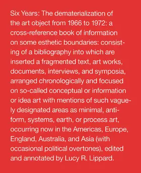 Lippard |  Six Years | Buch |  Sack Fachmedien