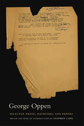 Oppen / Cope |  Selected Prose, Daybooks and Papers | Buch |  Sack Fachmedien