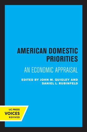 Quigley / Rubinfeld | American Domestic Priorities | Buch | 978-0-520-30695-0 | sack.de