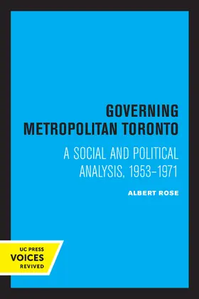 Rose |  Governing Metropolitan Toronto | eBook | Sack Fachmedien
