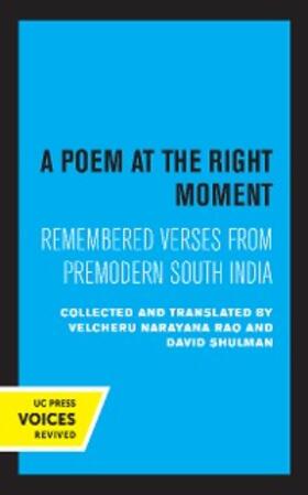 Narayana Rao / Shulman |  A Poem at the Right Moment | eBook | Sack Fachmedien