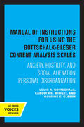 Gottschalk / Winget / Gleser |  Manual of Instructions for Using the Gottschalk-Gleser Content Analysis Scales | eBook | Sack Fachmedien