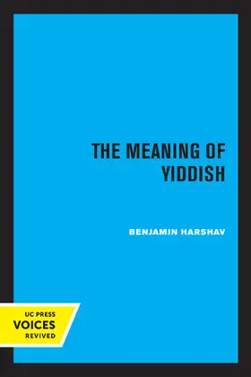 Harshav |  The Meaning of Yiddish | Buch |  Sack Fachmedien
